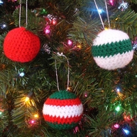 Inner Child Crochet Crocheted Christmas Ball Ornament